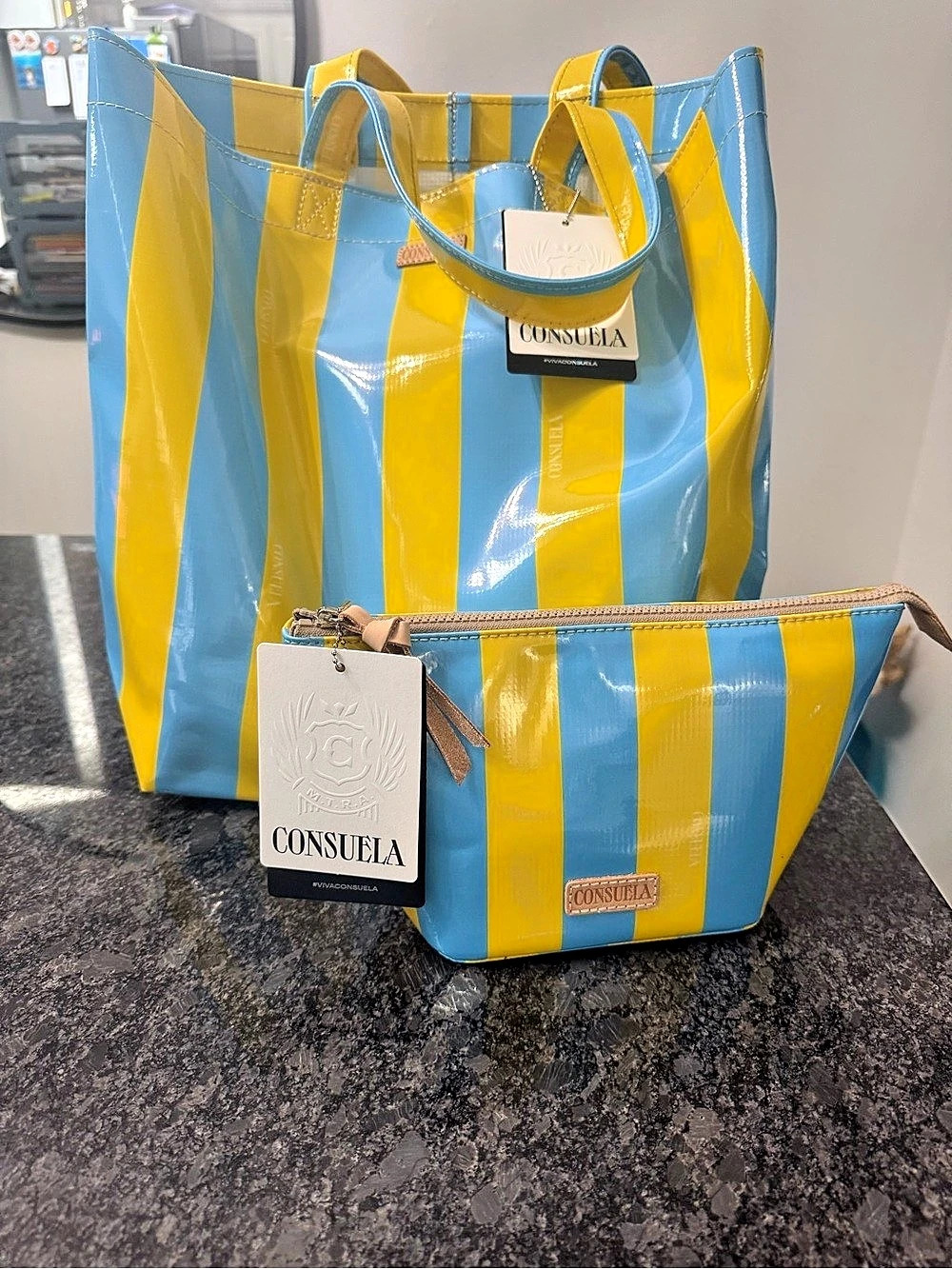Consuela Surfside Grab 'n' Go Basic Bag & Large Tool Kit Set, Blue & Yellow